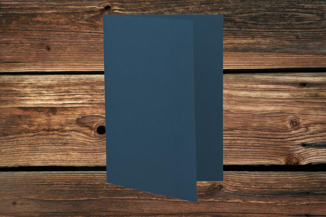 Klappkarten 110/220x170 mm hochdoppelt Nachtblau 230 g/qm